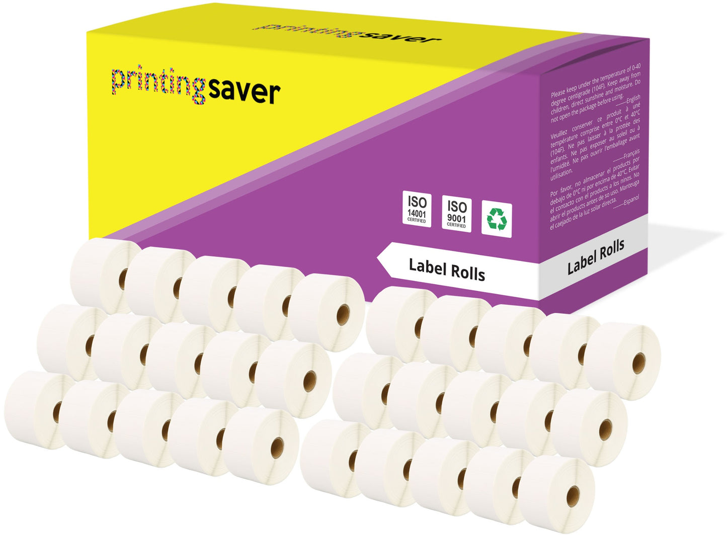 Compatible Roll 50mm x 25mm White Direct Thermal Labels for Zebra GK420d ZD420 TLP 2844 Citizen CL-S521 - Printing Saver