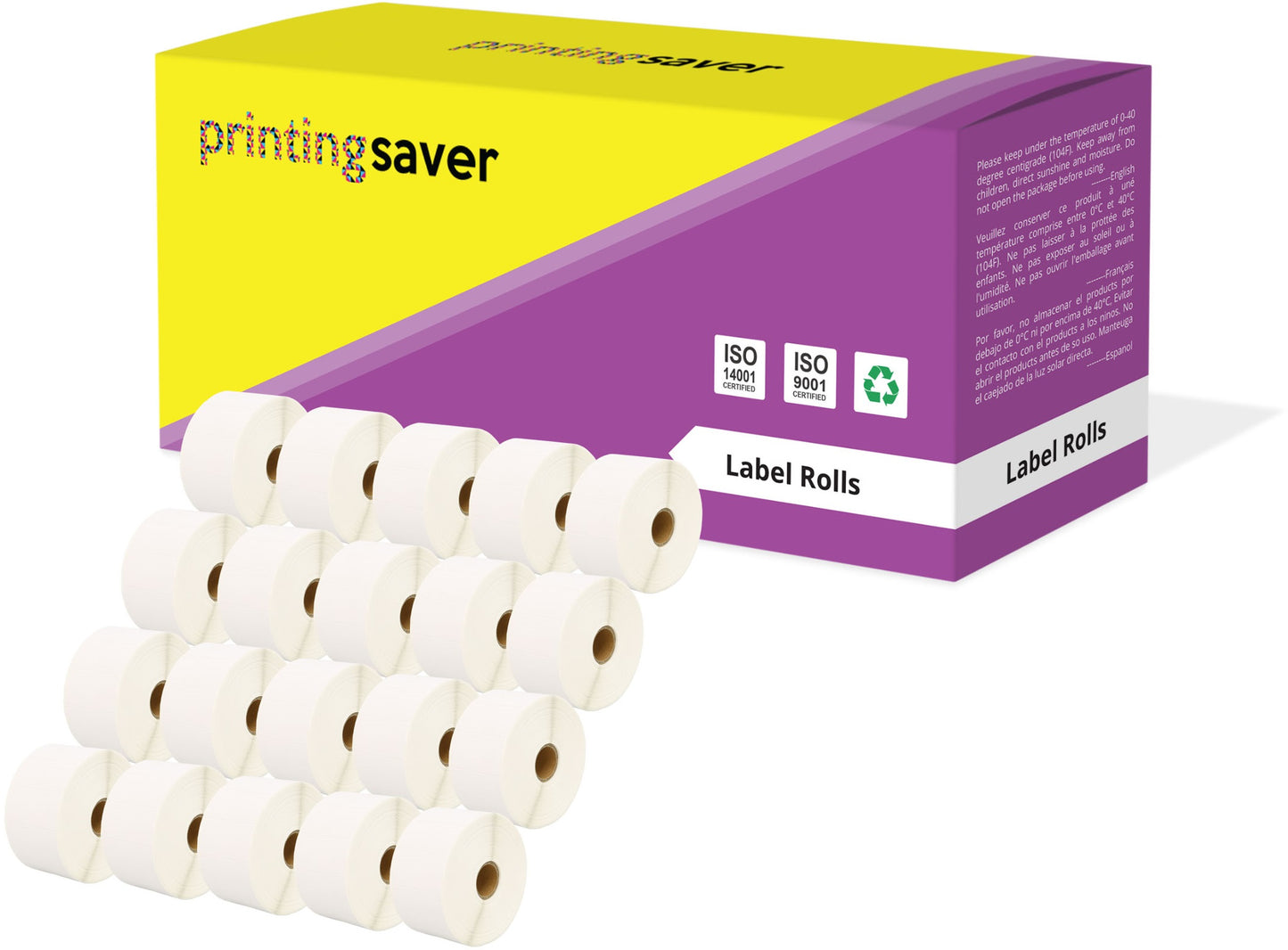 Compatible Roll 50mm x 25mm White Direct Thermal Labels for Zebra GK420d ZD420 TLP 2844 Citizen CL-S521 - Printing Saver