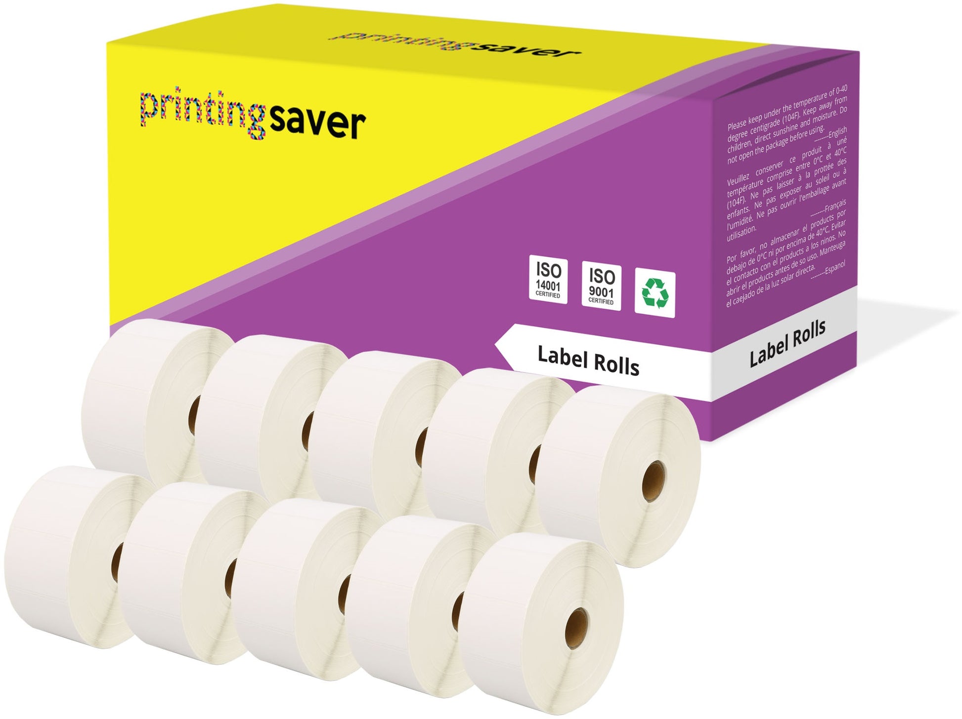 Compatible Roll 52mm x 38mm White Direct Thermal Labels for Zebra GK420d ZD420 TLP 2844 Citizen CL-S521 - Printing Saver